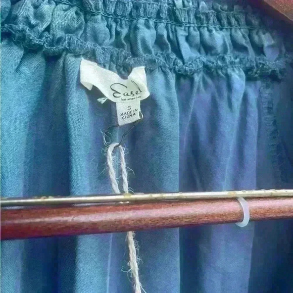 Easel Womens Swing Mineral Wash 3/4 Sleeve Drawstring Neck Blouse Top Size Small - Picture 3 of 6